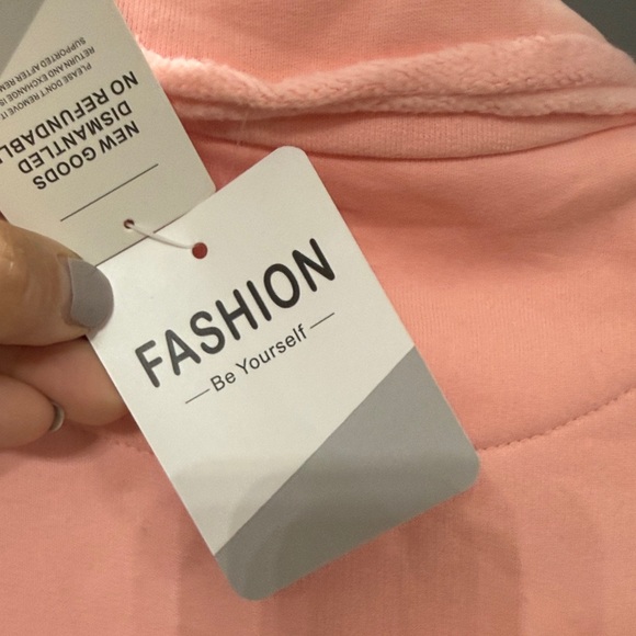 Amazon Peachy pink Sz L Double-Breasted Women's Jacket w/unfinished seams - Picture 7 of 10